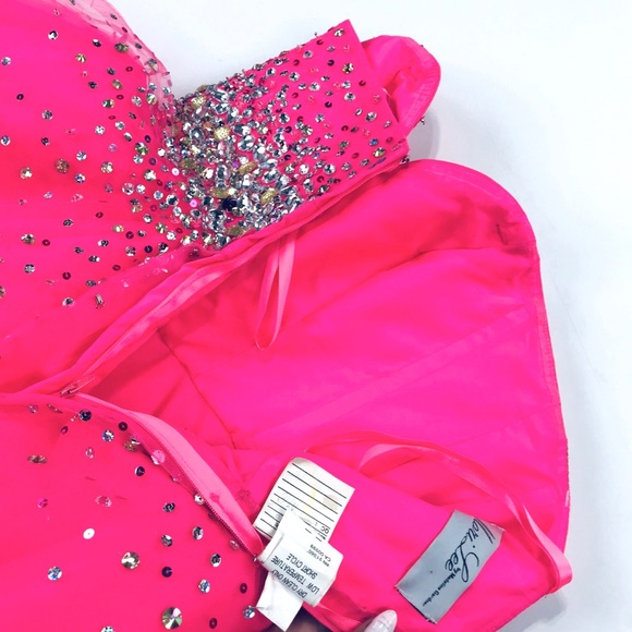 Mori Lee by Madeline Gardner pink tulle prom dress - Picture 7 of 8